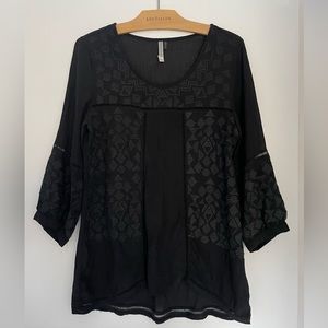 Anthropologie Dark Grey Patterned Blouse